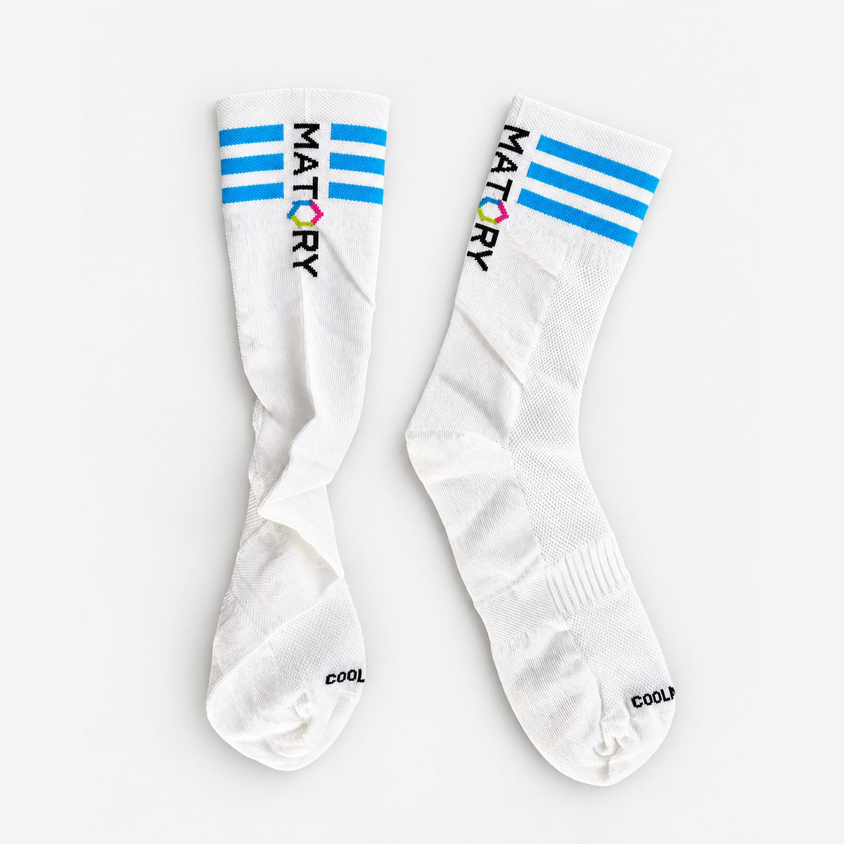 MATORY Cycling Socken Neon Blau – Gesamtansicht