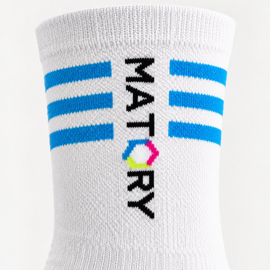 MATORY Cycling Socken Neon Blau – Detail
