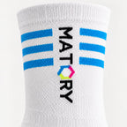 MATORY Cycling Socken Neon Blau – Detail