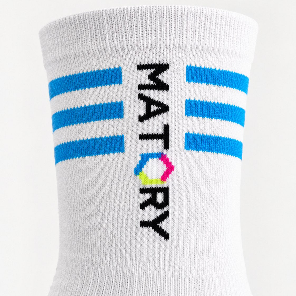 MATORY Cycling Socken Neon Blau – Detail