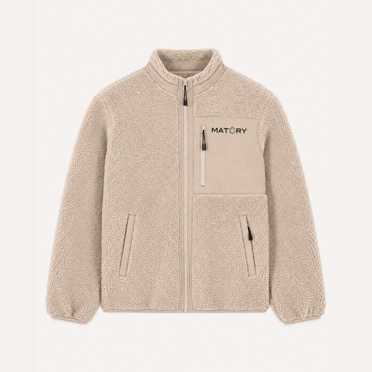 MATORY Sherpa Jacke Desert Dust – Frontansicht