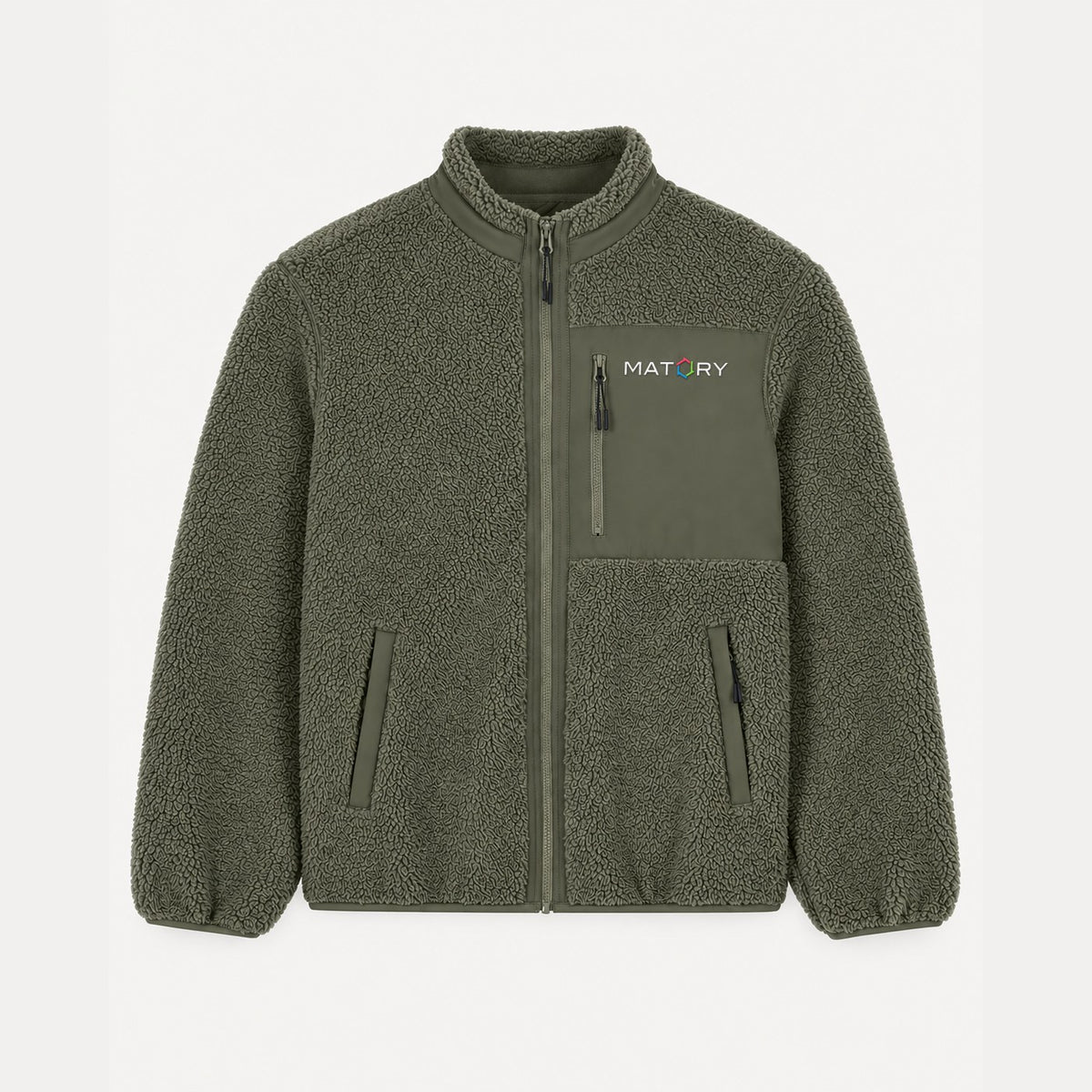 MATORY Sherpa Jacke Khaki – Frontansicht