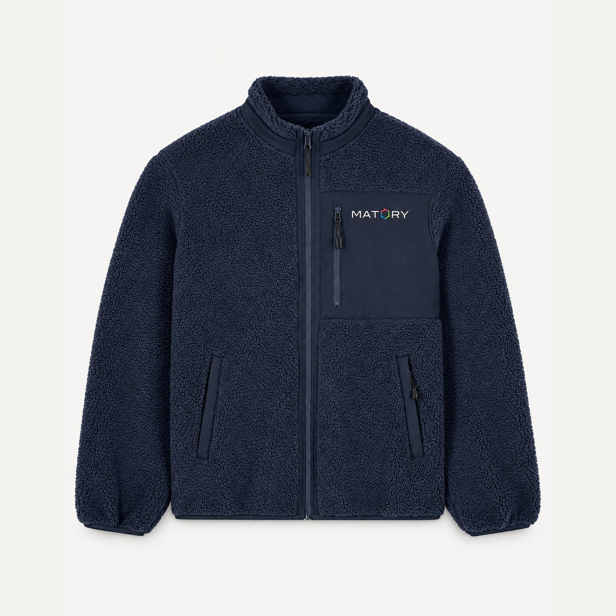 MATORY Sherpa Jacke Navy – Frontansicht