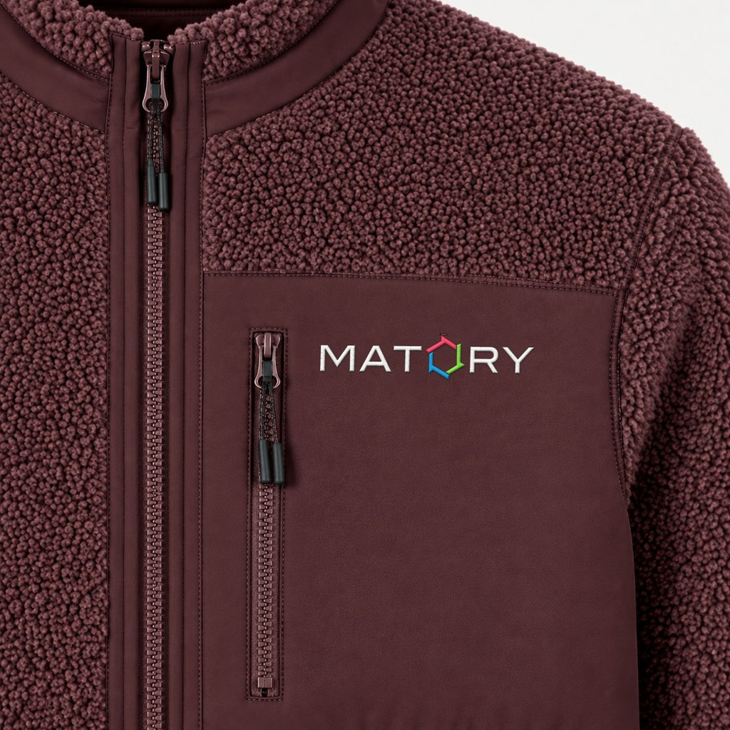 MATORY Sherpa Jacke Rot Braun – Detail