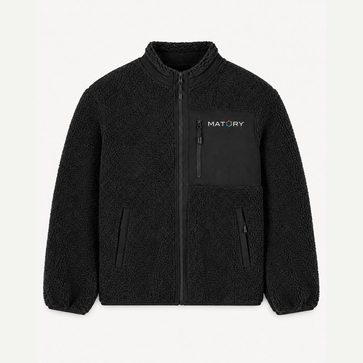 MATORY Sherpa Jacke Schwarz – Frontansicht