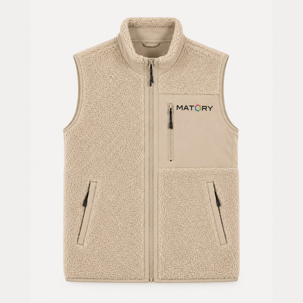 MATORY Sherpa Weste Desert Dust – Frontansicht