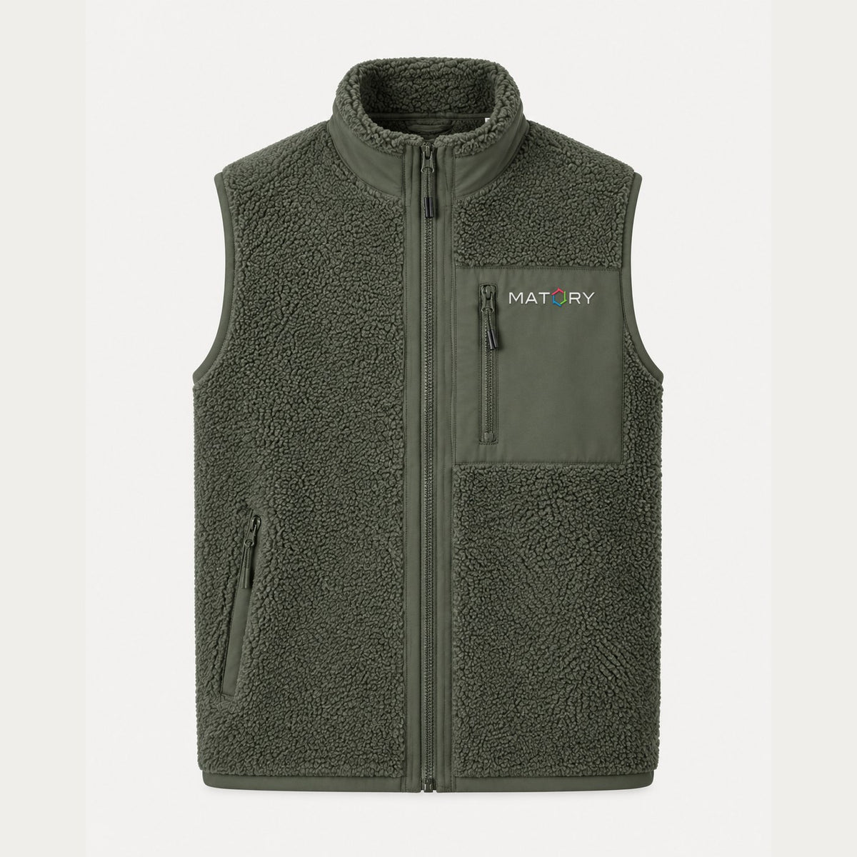 MATORY Sherpa Weste Khaki – Frontansicht