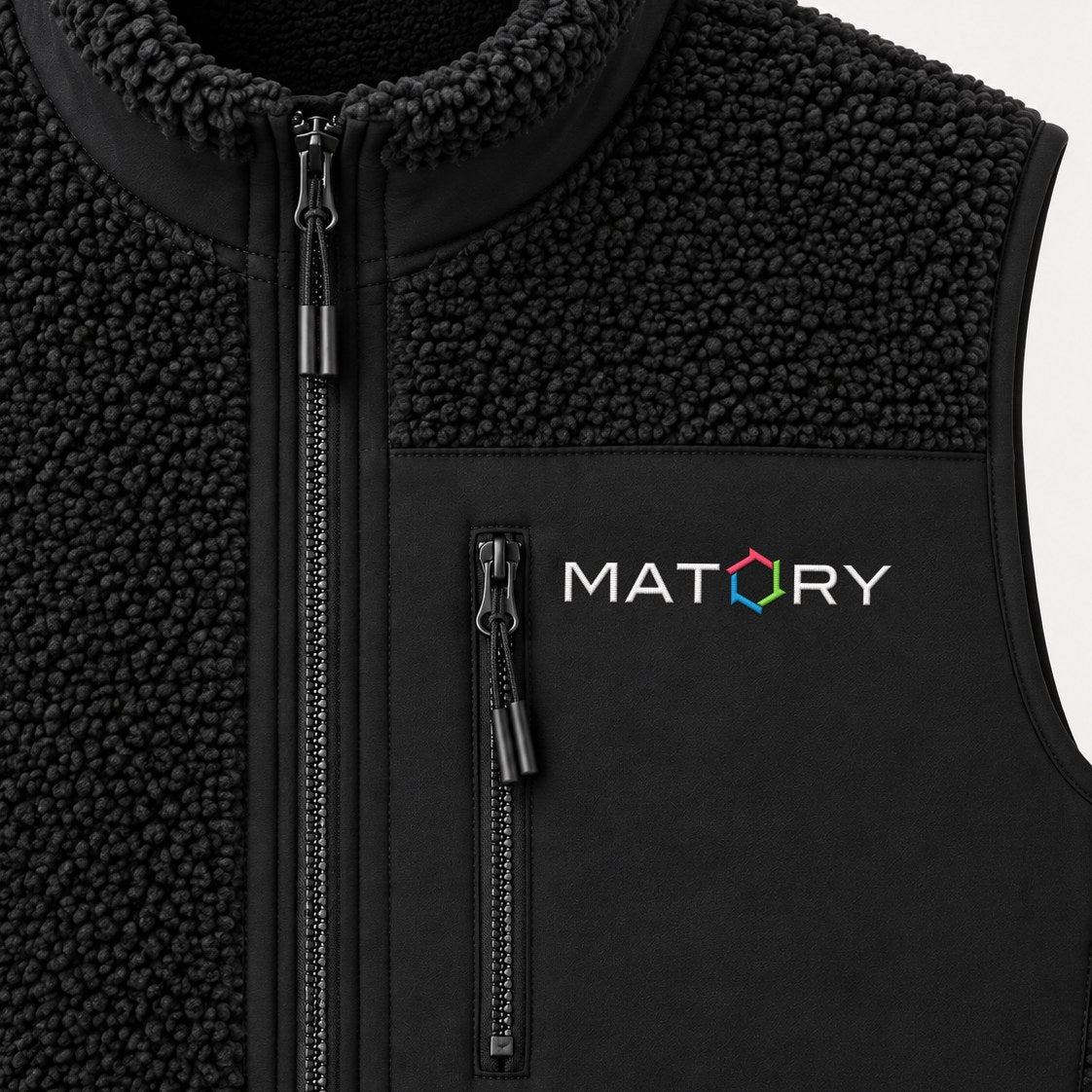 MATORY Sherpa Weste Schwarz – Detail